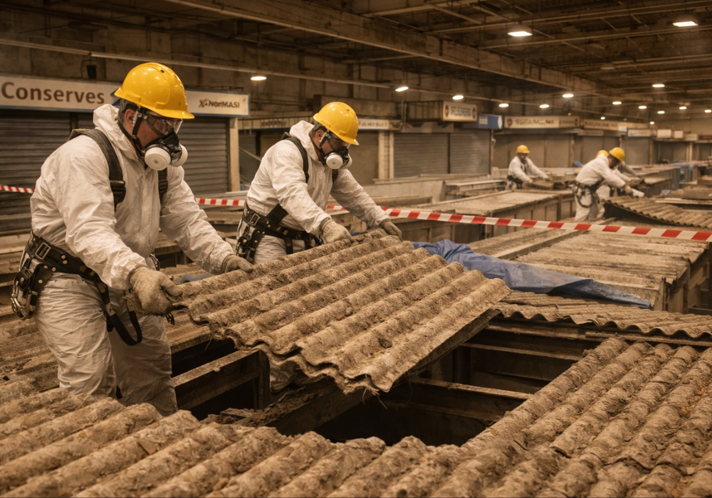 retirada de uralita en mercados