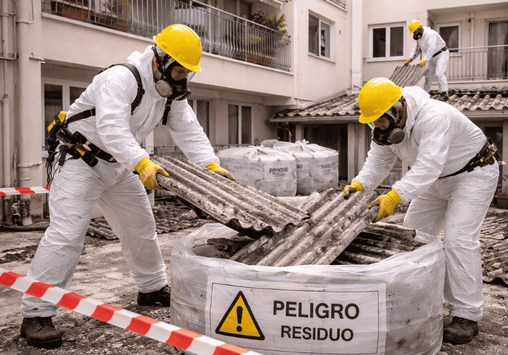 retirada de uralita en patios interiores