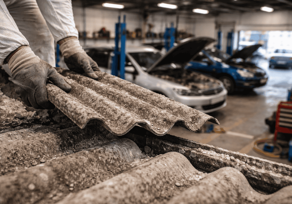 retirada de uralita en talleres mecánicos