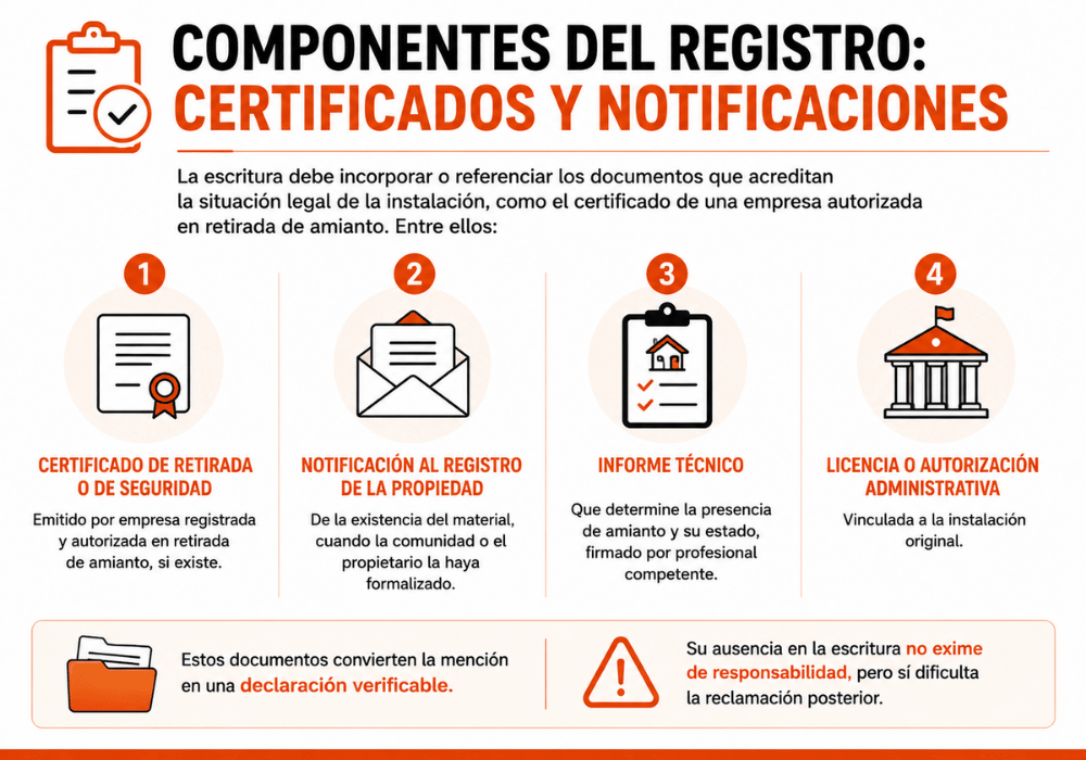 Uralita en escritura de vivienda que indica